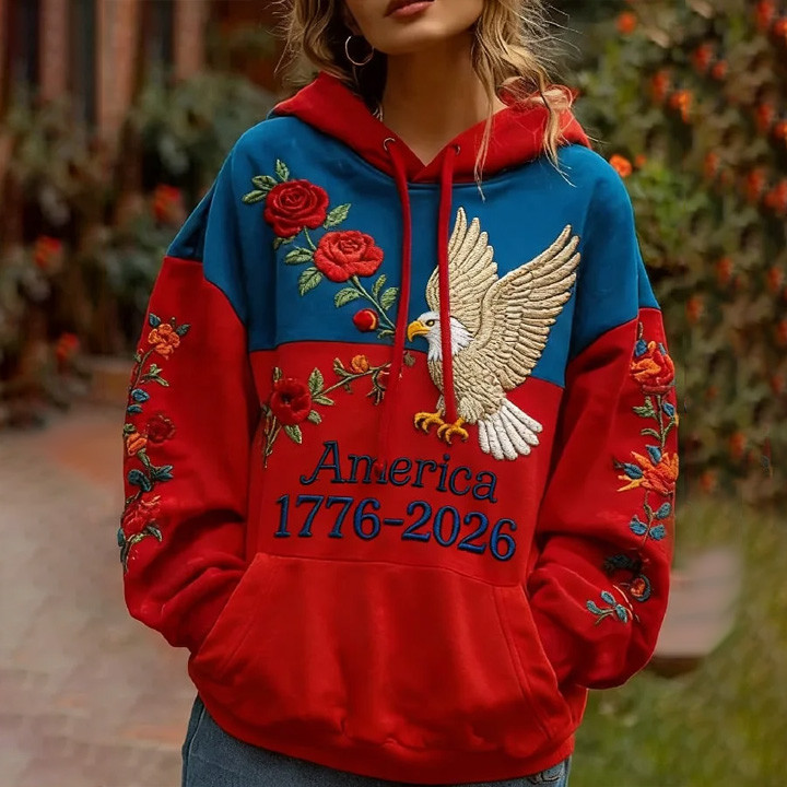 Eagle America 250th Anniversary 1776 2026 Hoodie Fourth Of July Clothing Patriotic Gift