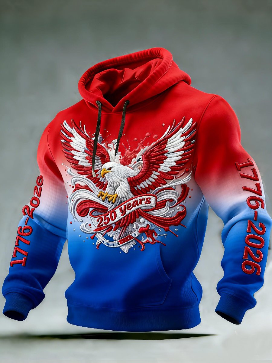 Eagle America 250Th Anniversary 1776 2026 Hoodie Mens Patriotic Clothing Gifts For Husband