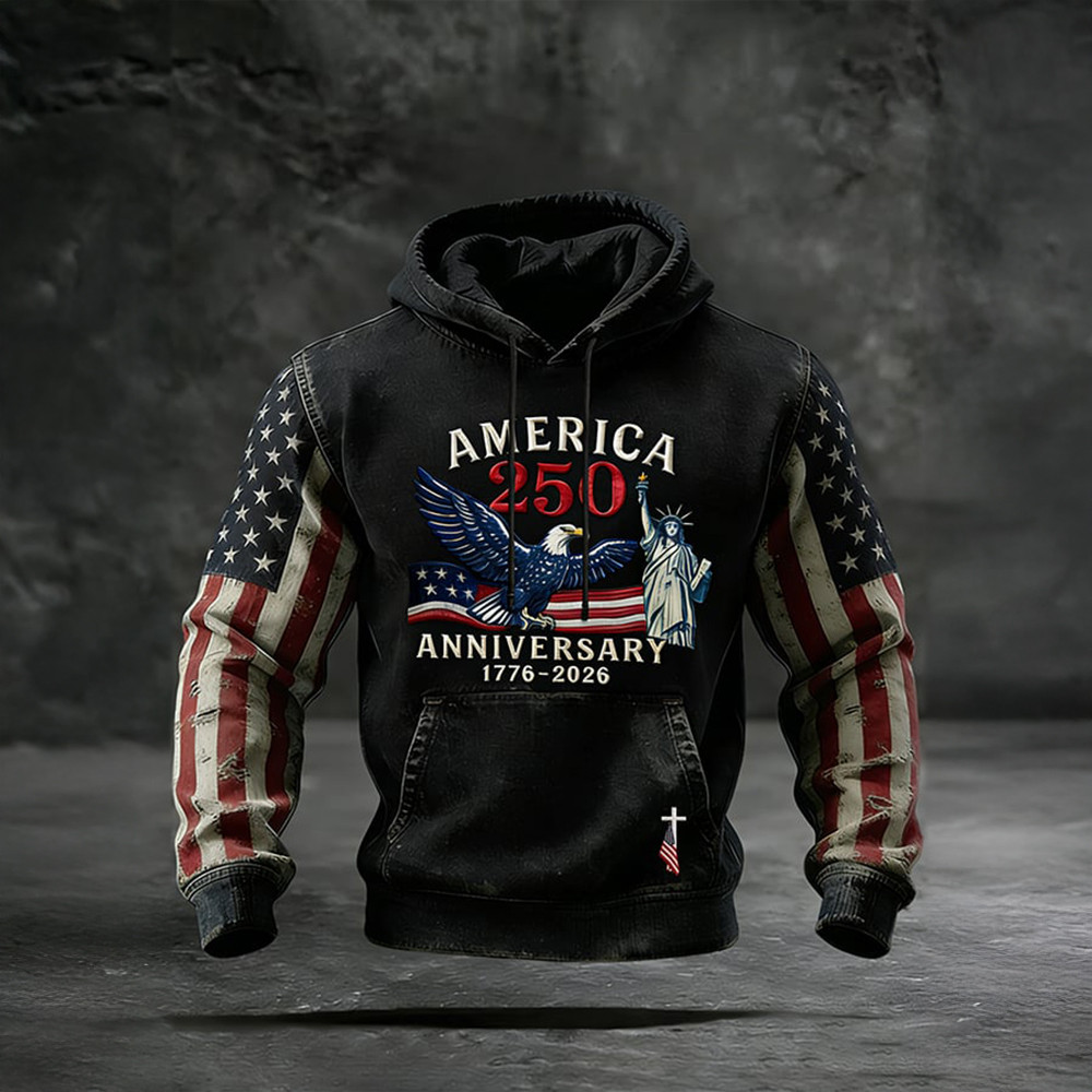 Eagle America 250th Anniversary 1776 2026 Long Sleeve Shirt American Flag Apparel