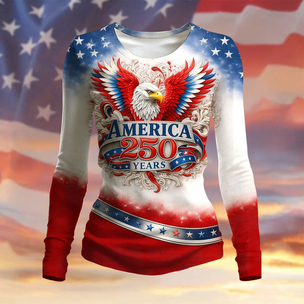 Eagle America 250th Anniversary 1776 2026 Long Sleeve Shirt Independence Day 2026 Merch