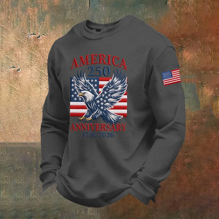 Eagle America 250th Anniversary 1776 2026 Long Sleeve Shirt Patriotic Apparel Gift For Men