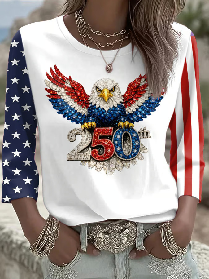 Eagle America 250th Anniversary 1776 2026 Shirt Patriotic T-Shirts For Women