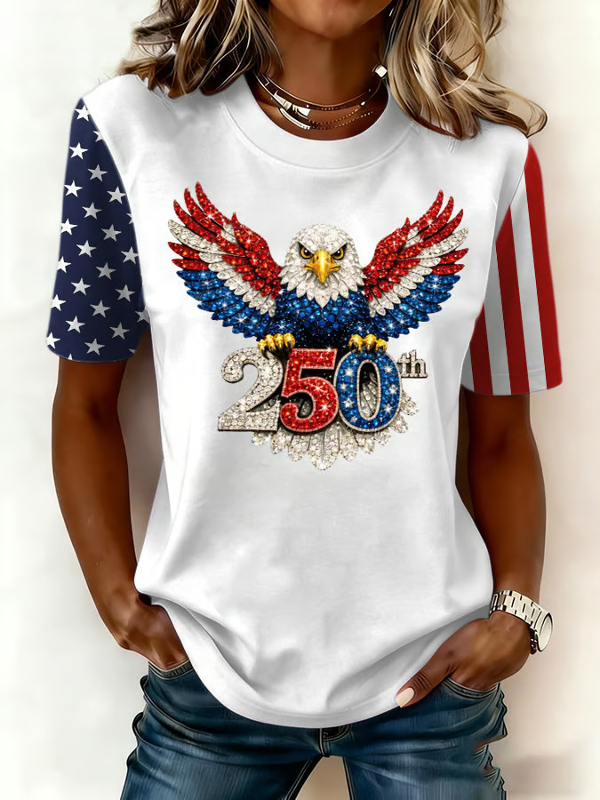 Eagle America 250th Anniversary 1776 2026 Shirt Patriotic T-Shirts For Women