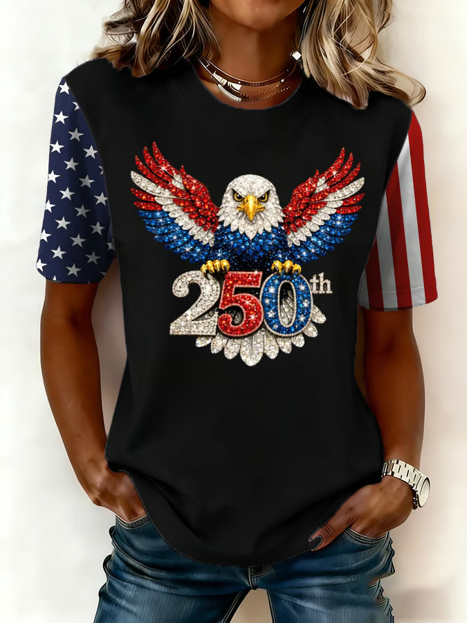 Eagle America 250th Anniversary 1776 2026 Shirt Patriotic T-Shirts For Women
