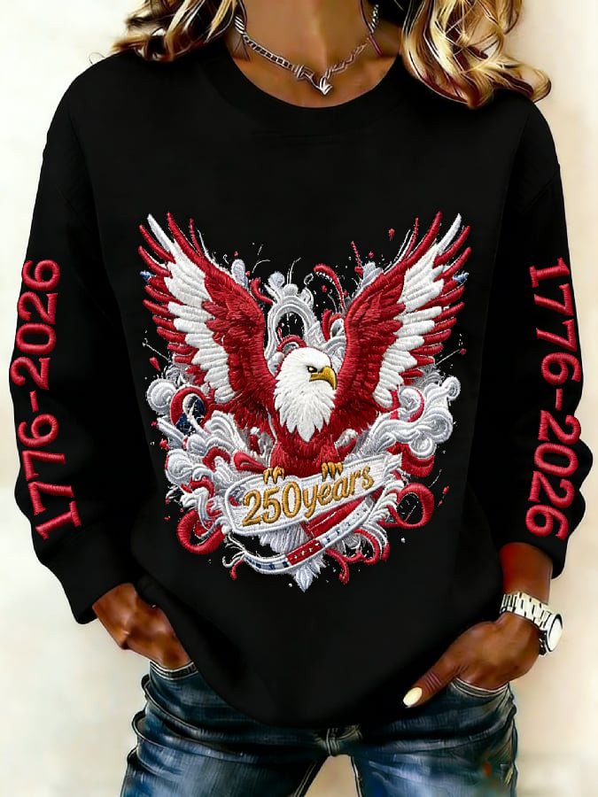 Eagle America 250th Anniversary 1776 2026 Sweatshirt Patriotic Apparel Gifts For Wife Eagle America 250th Anniversary 1776 2026 Sweatshirt Patriotic Apparel Gifts For Wife