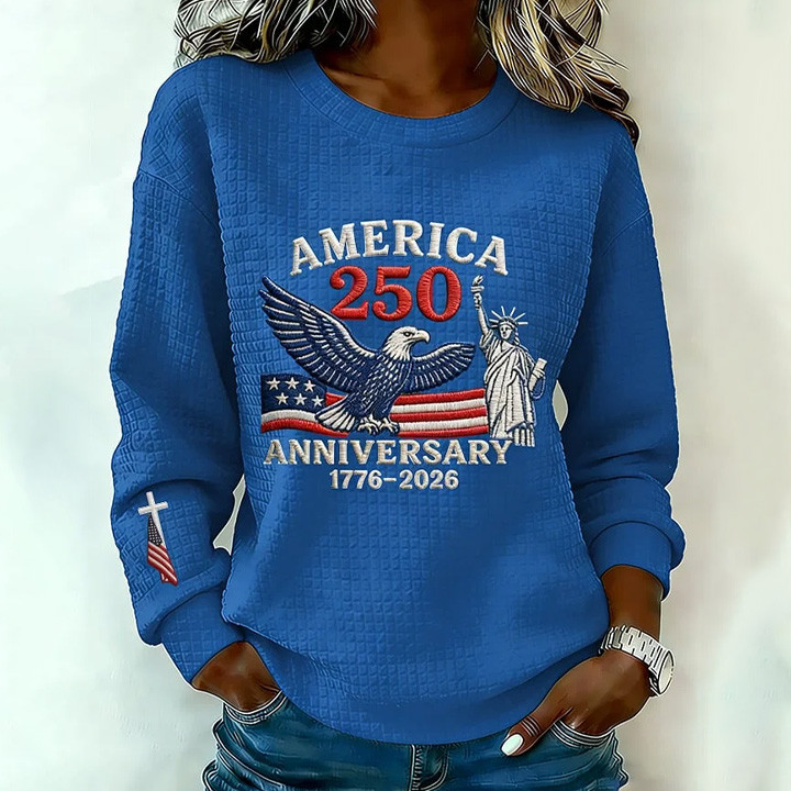 Eagle America 250th Anniversary 1776 2026 Sweatshirt Statue Of Liberty Apparel Patriotic Girl Gifts