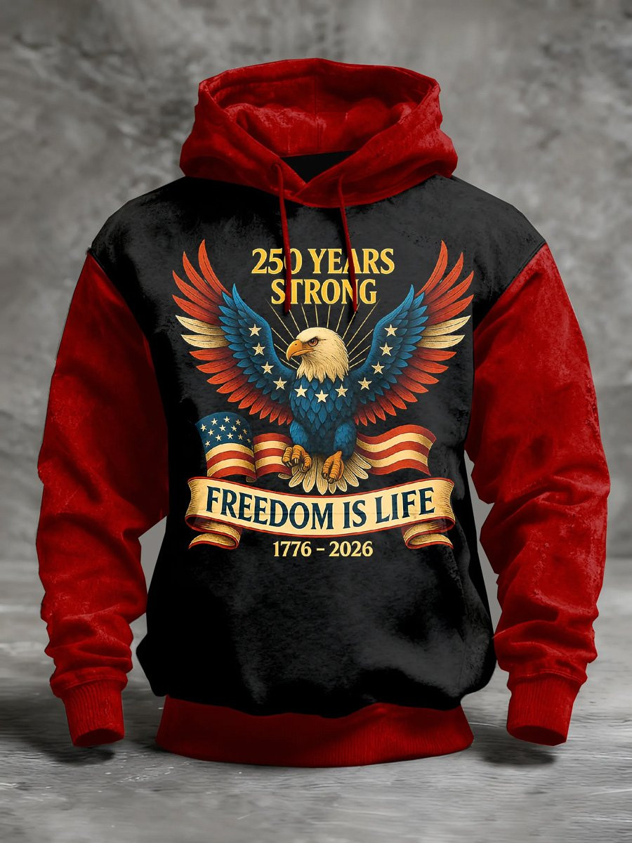 Eagle America 250th Anniversary Hoodie 250 Years Strong Freedom Is Life 1776 2026 Merch Eagle America 250th Anniversary Hoodie 250 Years Strong Freedom Is Life 1776 2026 Merch