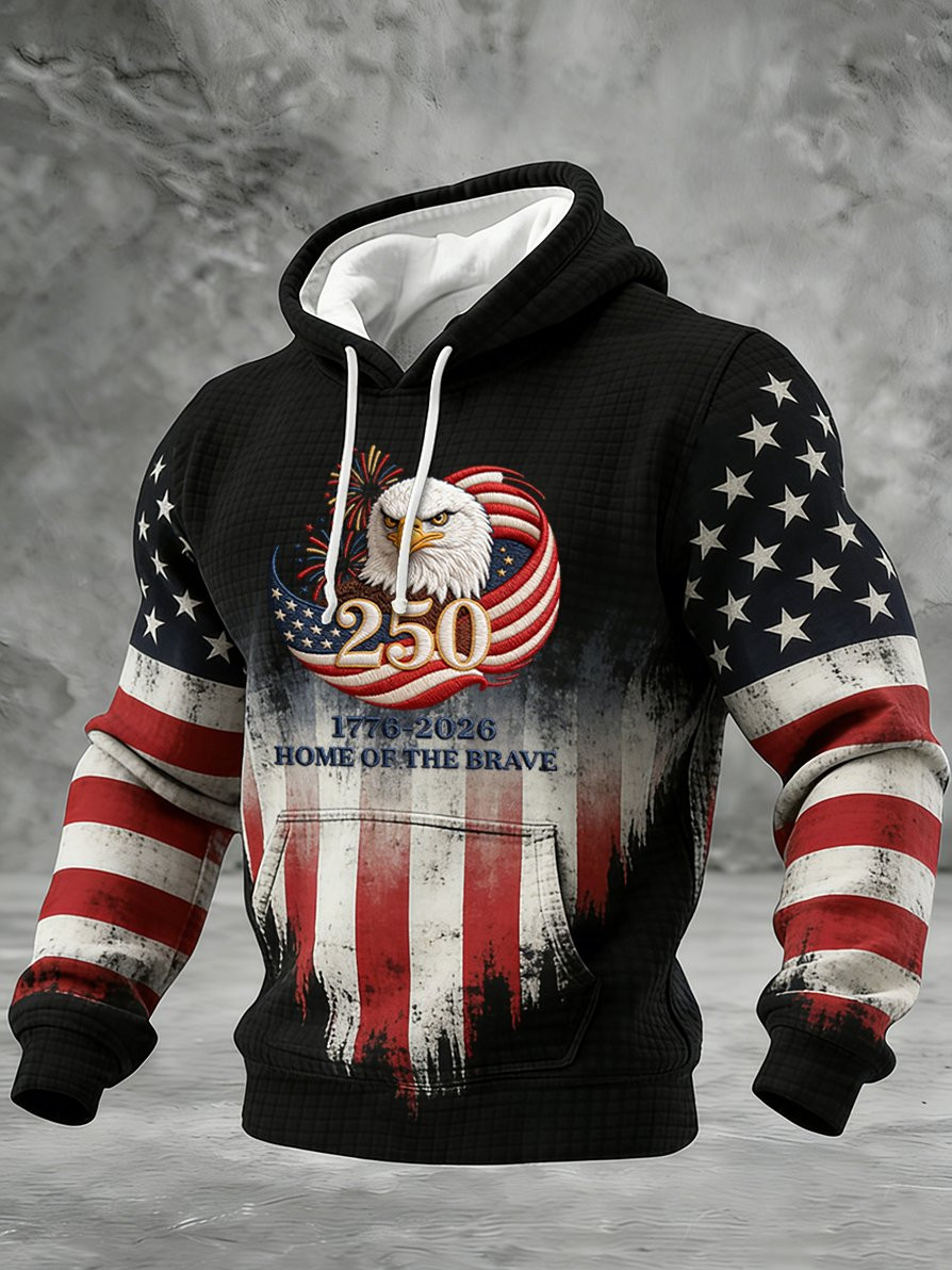 Eagle America 250th Anniversary Hoodie Home Of The Brave 1776 2026 Merch Gifts For Patriots