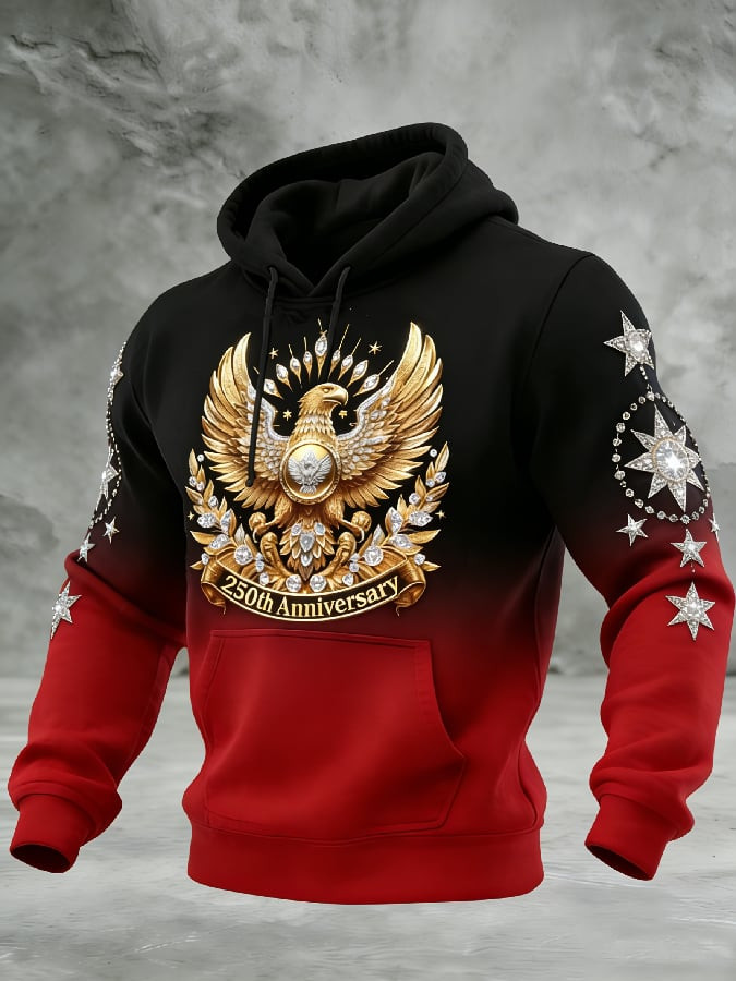Eagle America 250th Anniversary Hoodie Patriotic Men's Apparel Unique 4Th Of July Gifts