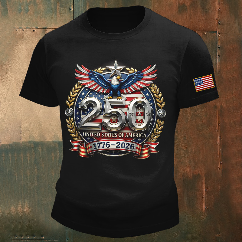 Eagle America 250th Anniversary T-Shirt Independence Day Clothes Patriotic Gift For Supporters