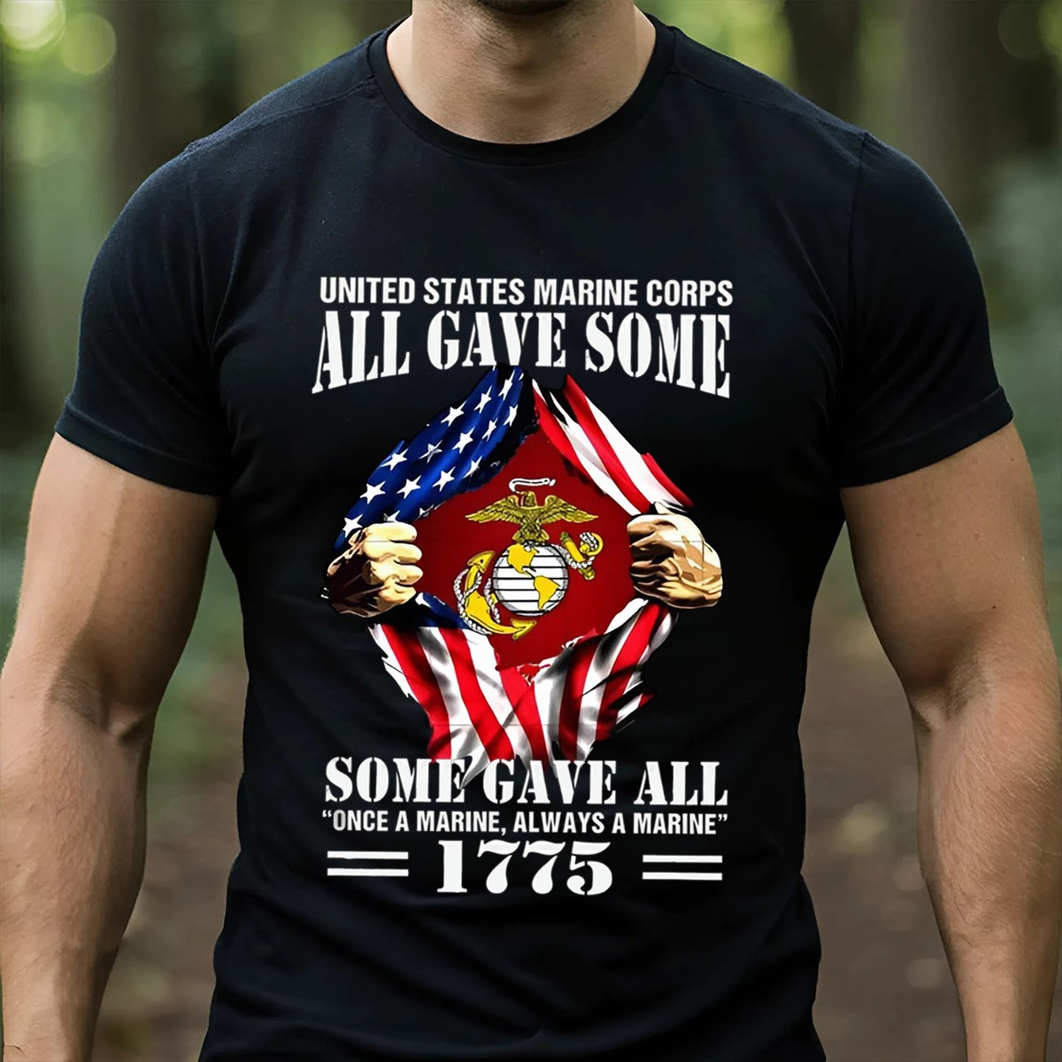 Eagle America Flag US Marine Corps T-Shirt All Gave Some Some Gave All 1775 Military Shirt Gifts