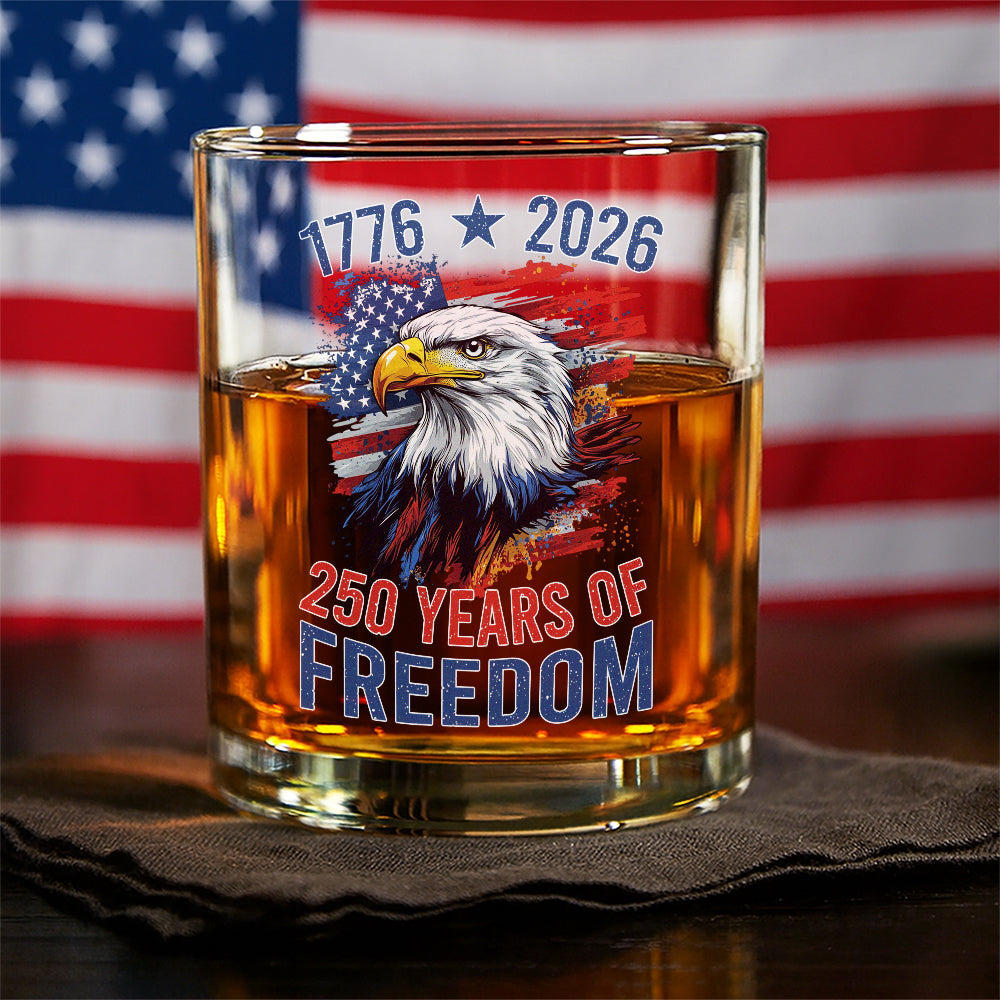 Eagle America Semiquincentennial 250 Years Of Freedom Whiskey Glass Father Gift Ideas