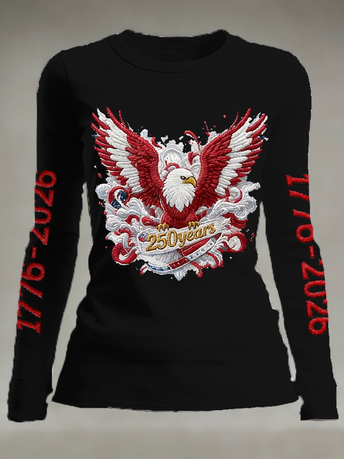 Eagle American 250 Years Birthday Long Sleeve T-Shirt American Patriot Apparel Mom Gifts