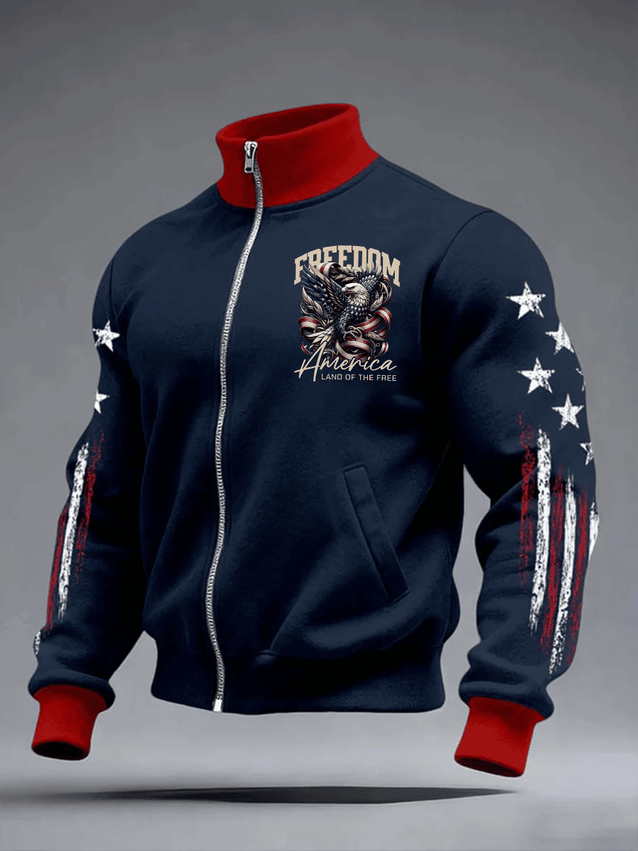 Eagle American 250th Anniversary 1775 2025 Collar Sweatshirt Land Of The Free Patriotic Clothing