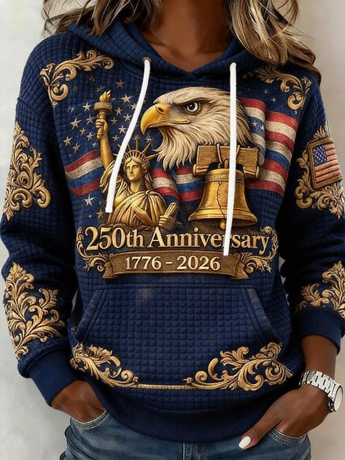 Eagle American 250th Anniversary 1776 2026 Hoodie Patriotic Apparel Best 4Th Of July Gifts