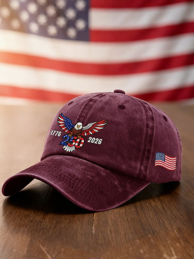 Eagle American 250th Anniversary Hat American Flag Baseball Cap Patriotic Gift Ideas