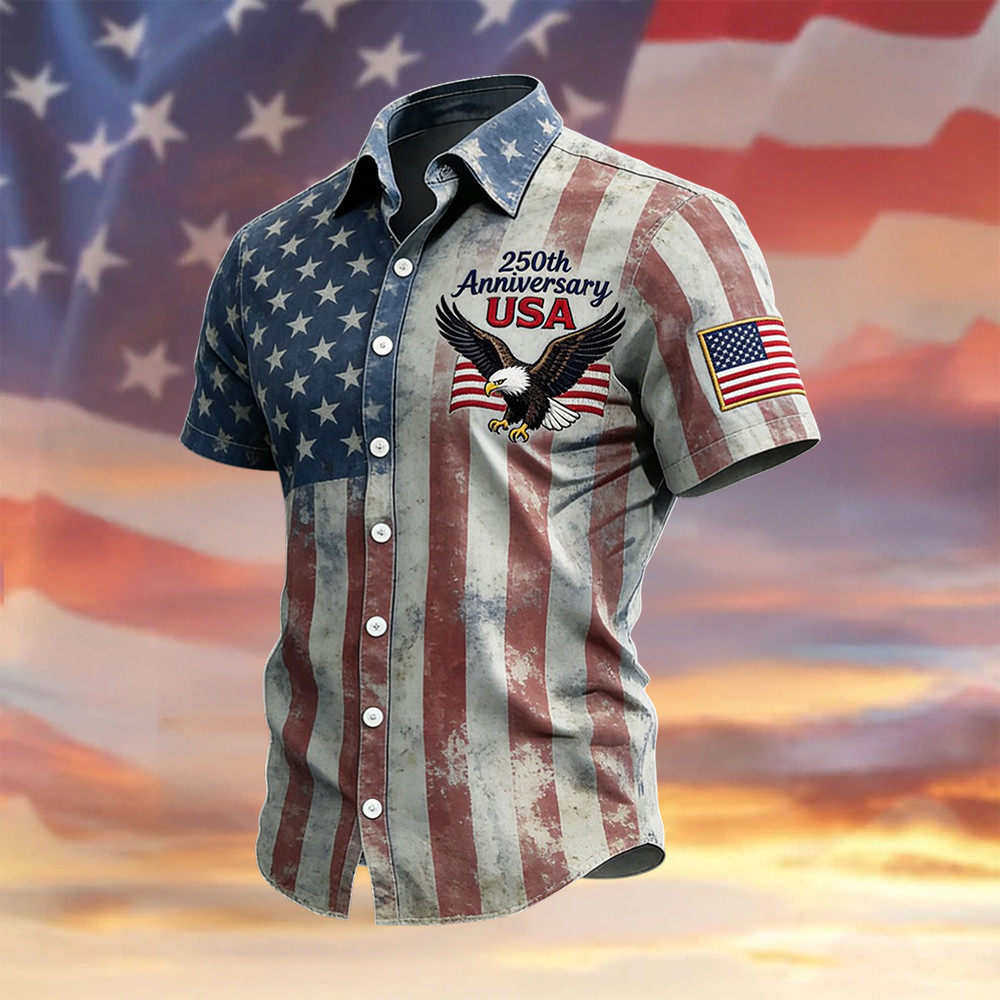 Eagle American 250th Anniversary Hawaiian Shirt 1776 2026 Merch Gift For Independence Day