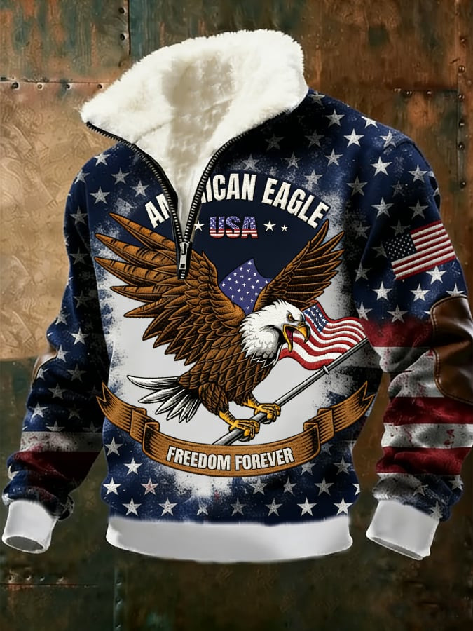 Eagle American 250th Anniversary Stand Up Collar Sweater Freedom Forever Patriotic Clothing