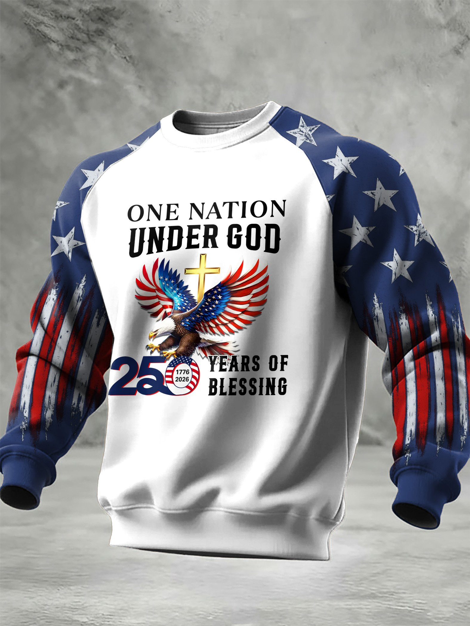 Eagle American 250th Anniversary Sweatshirt One Nation Under God America's Birthday Gifts