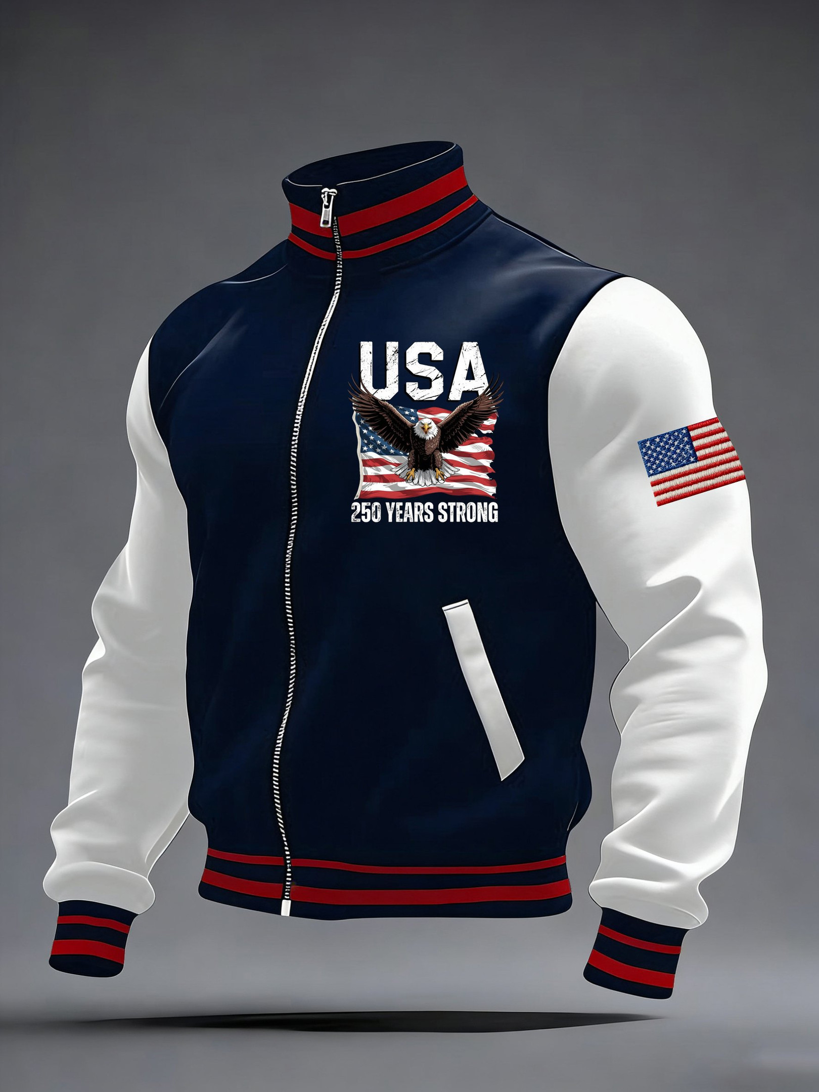 Eagle American 250th Anniversary Zip Sweatshirt 4th Of July Clothing 4Th Of July Present