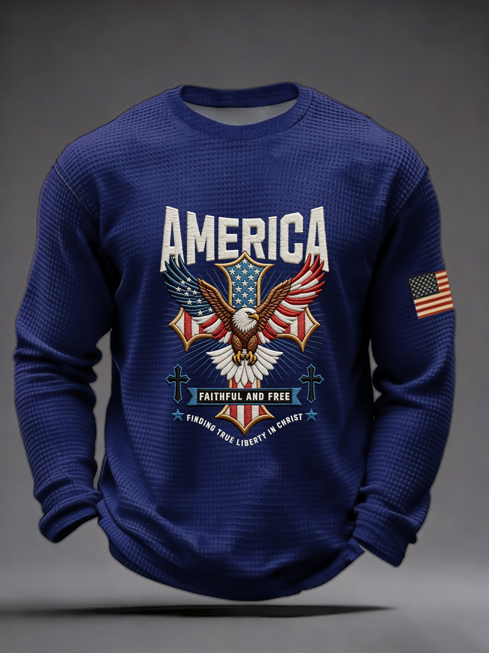 Eagle American Faithful And Faith Sweatshirt American Flag Clothing Gifts For Patriots