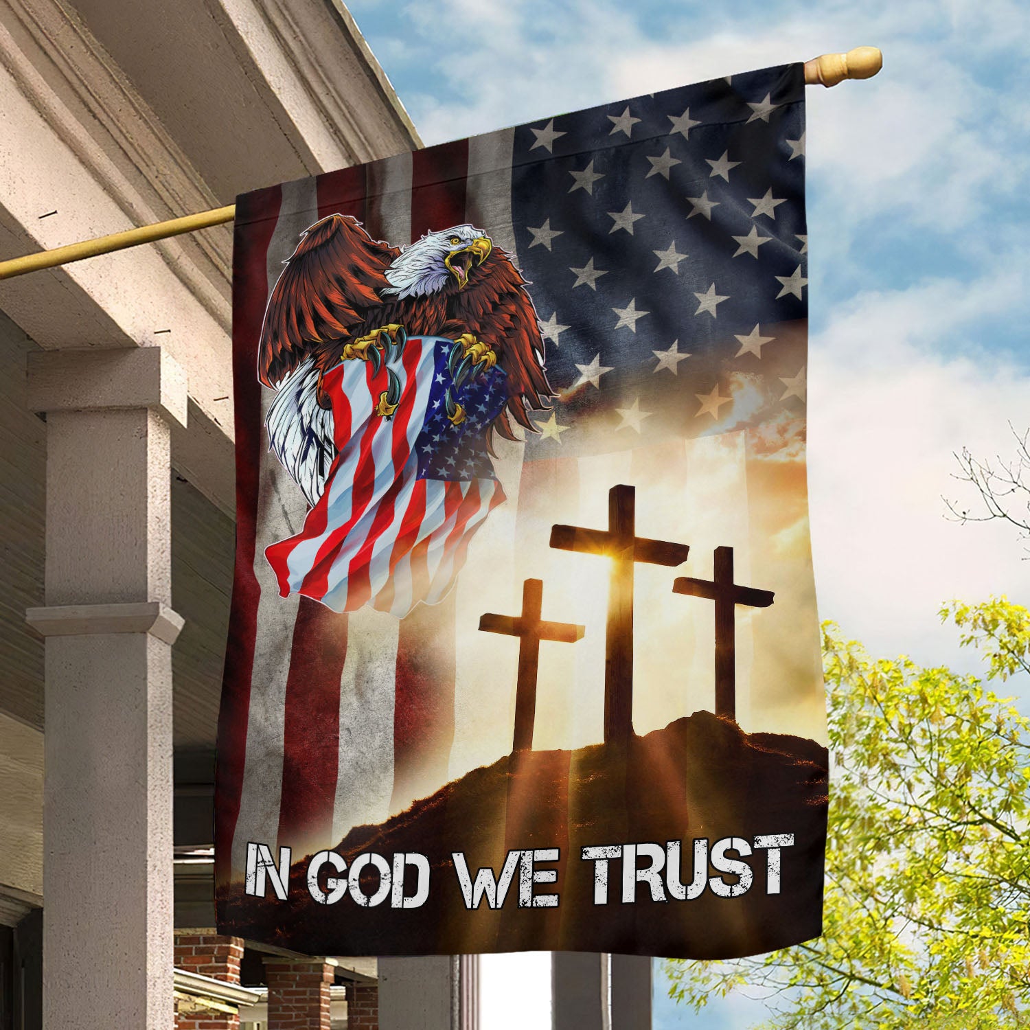 Eagle American Garden Flag In God We Trust Yard Flag Gift For Eagle Lovers