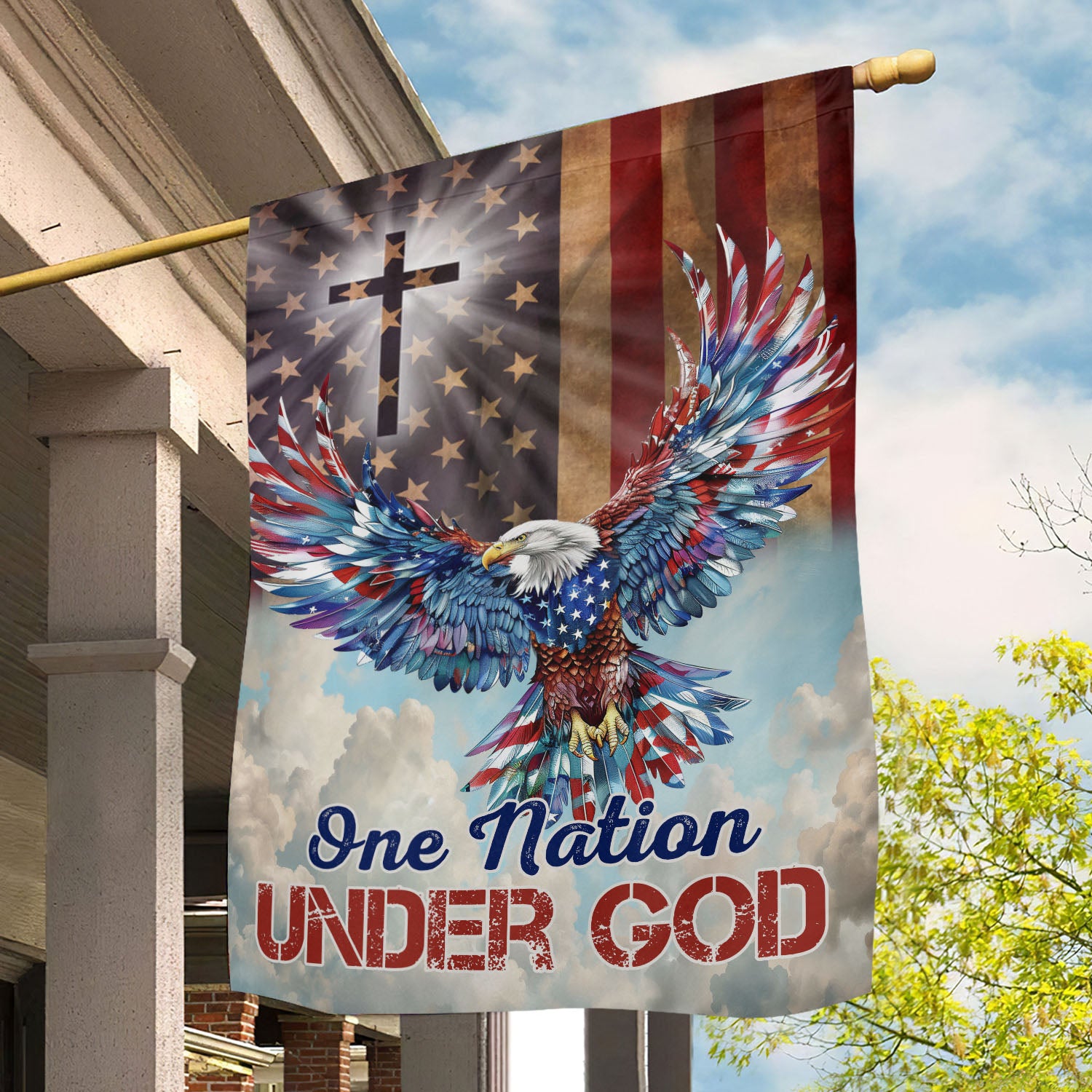Eagle American Garden Flag One Nation Under God Yard Flag Gifts For Christians