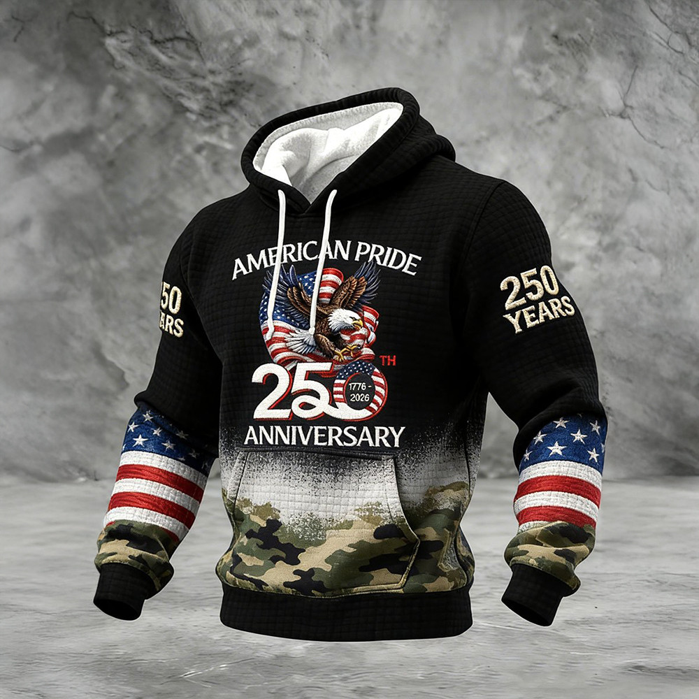 Eagle American Pride 250th Anniversary Hoodie 4th Of July Merch American's 250th Birthday Clothing