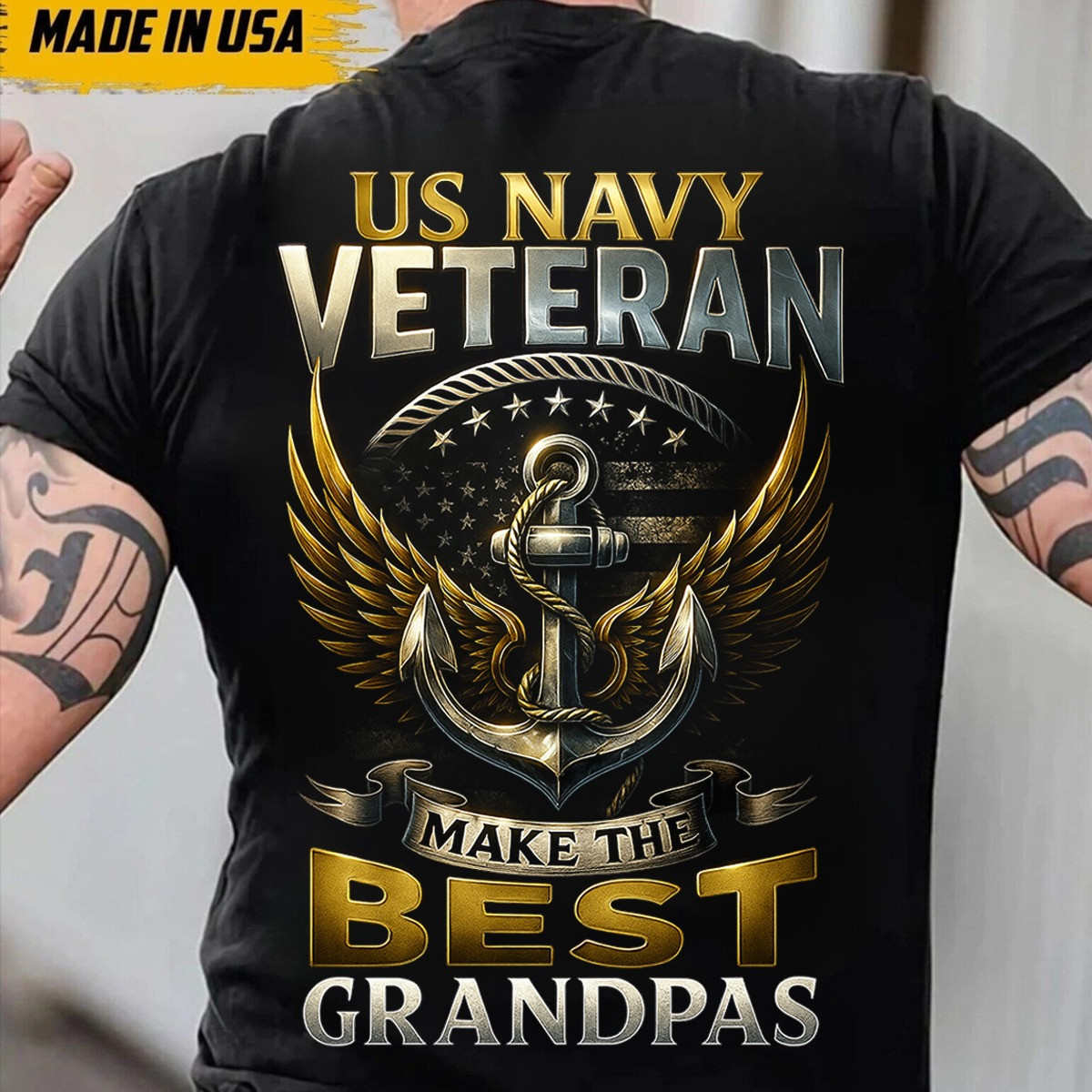 Eagle Anchor US Navy Veteran T-Shirt Make The Best Grandpas Tee Proud Navy Gifts For Grandpa