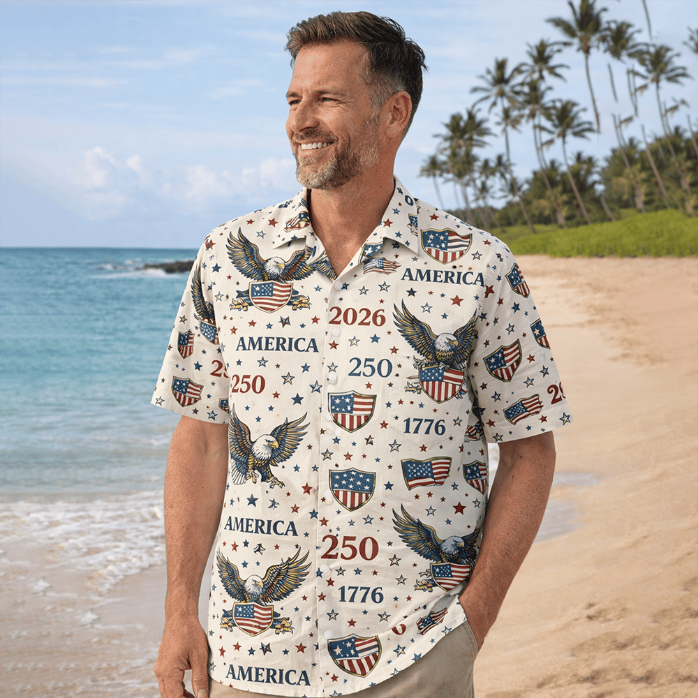 Eagle Celebrate Americas 250th Hawaiian Shirt Fourth Of July Clothes