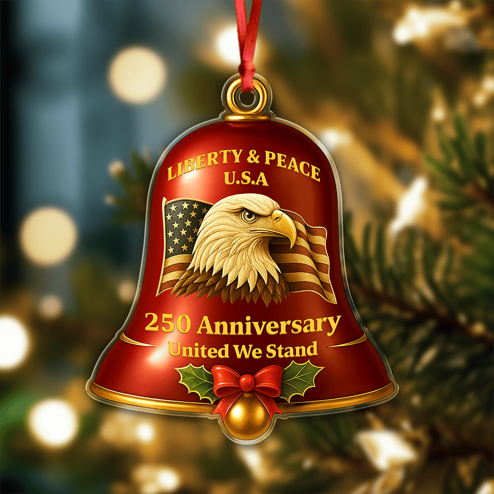 Eagle Celebrate United States 250th Anniversary Bell Ornament America's Birthday Gifts