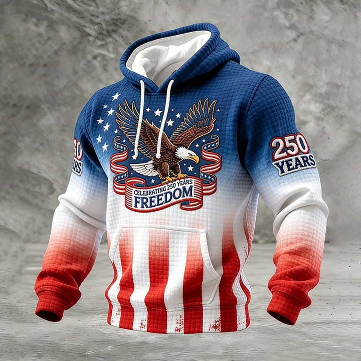 Eagle Celebrating 250 Years Freedom 1776 2026 Hoodie Fourth Of July Apparel