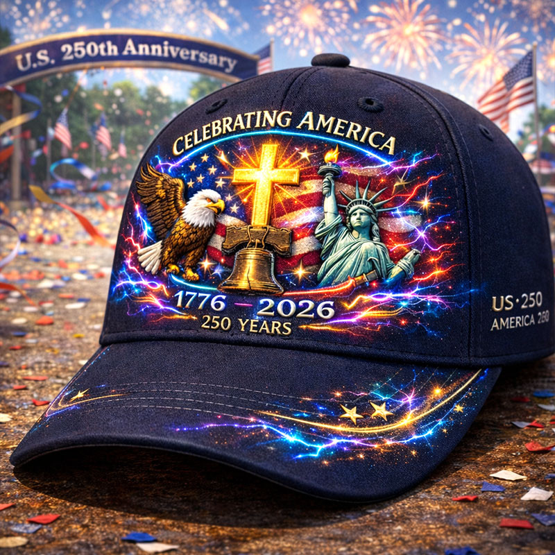Eagle Celebrating America 250 Years 1776 2026 Hat 4th Of July Baseball Cap