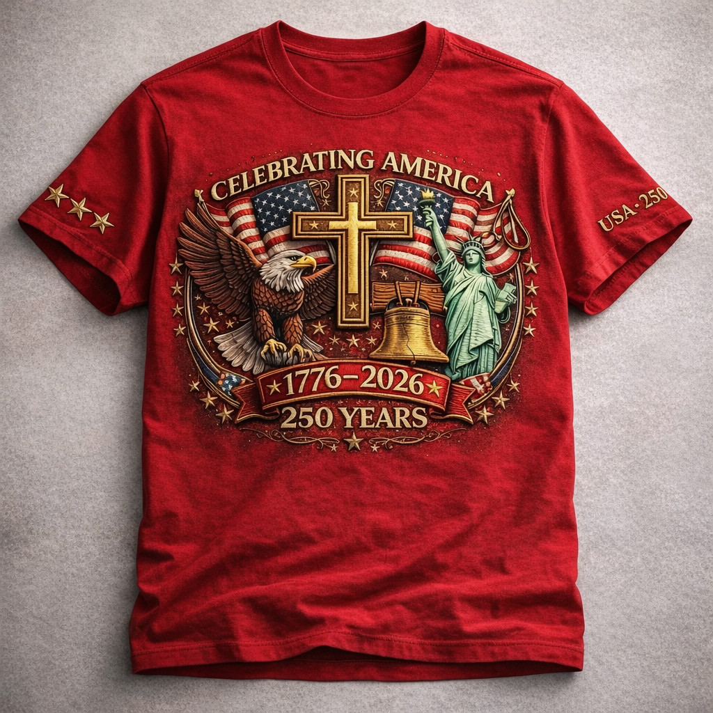Eagle Celebrating America 250 Years 1776 2026 T-Shirt Best 4Th Of July Apparel Great Gift For Him