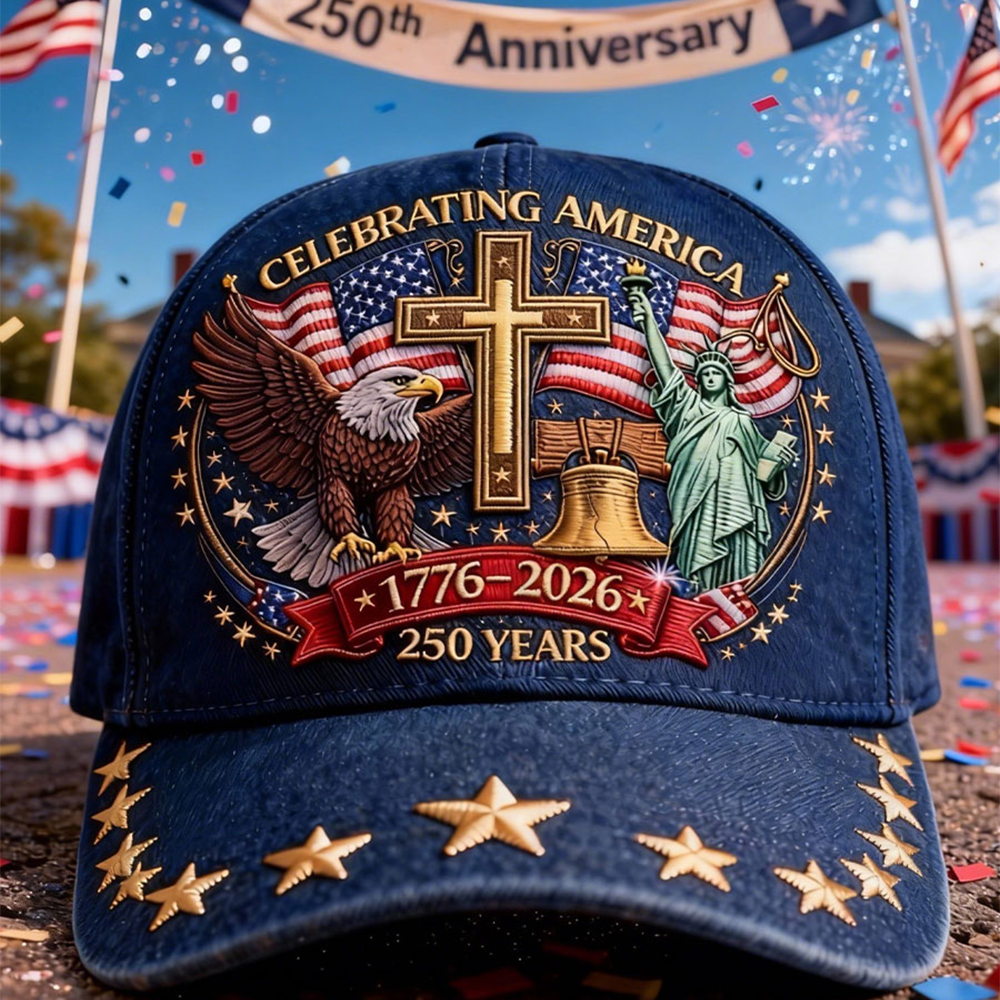 Eagle Celebrating America 250 Years Hat Statue Of Liberty Baseball Cap 1776 2026 Gift Ideas