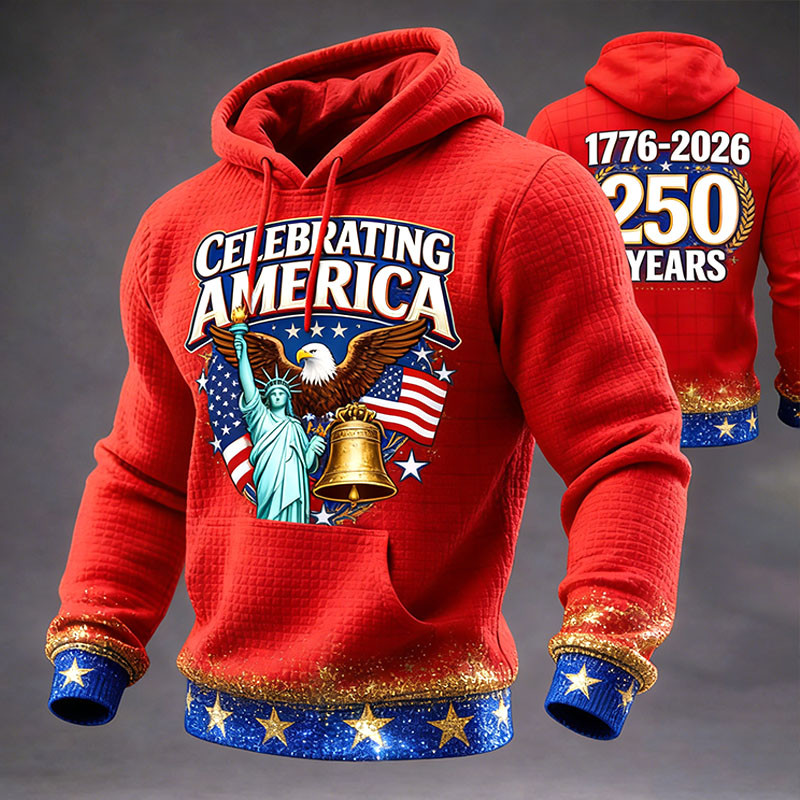 Eagle Celebrating America 250 Years Hoodie Statue Of Liberty Apparel Patriotic Gift Ideas