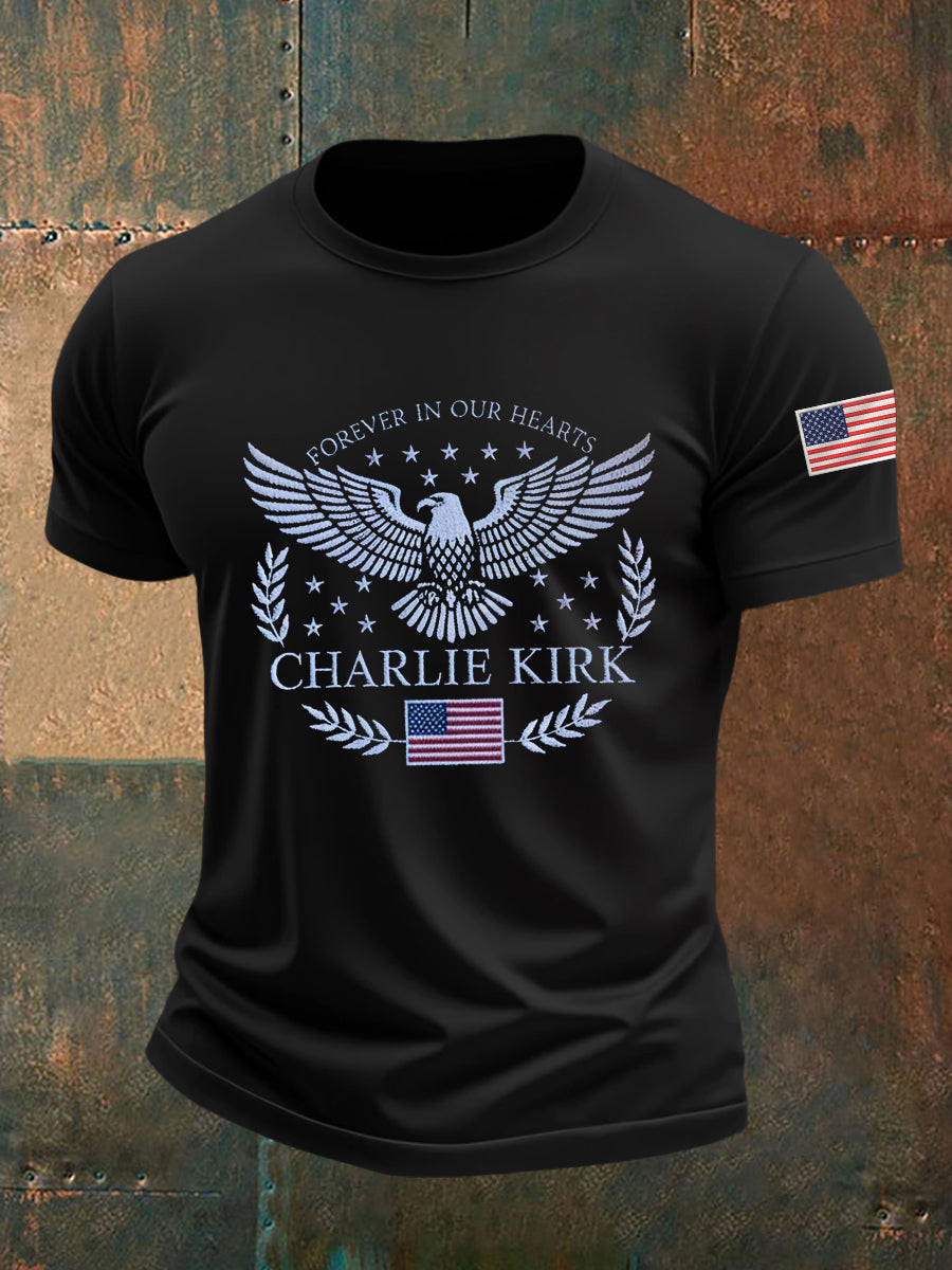 Eagle Charlie Kirk Forever In Our Hearts T-Shirt Rest In Peace Charlie Kirk Gifts