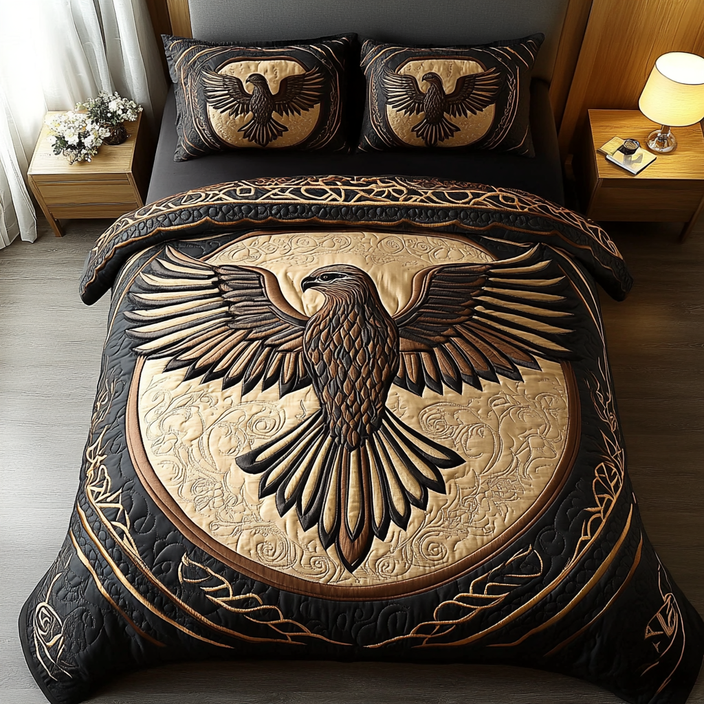 Eagle Crest Quilted Bedding Set Trendy Bedding Set for Bedroom Makeover