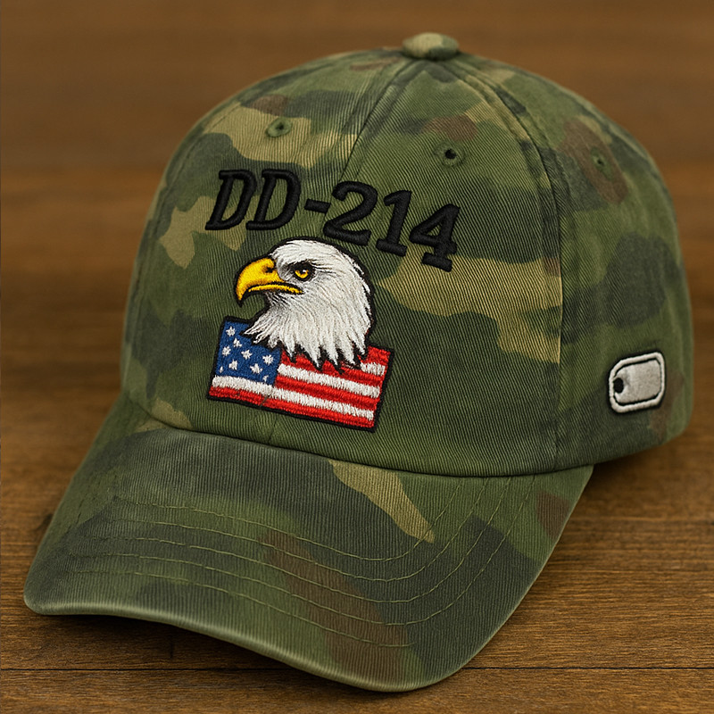 Eagle DD 214 Man Card Camo Hat Patriotic Veteran Baseball Cap Great Gifts For Father