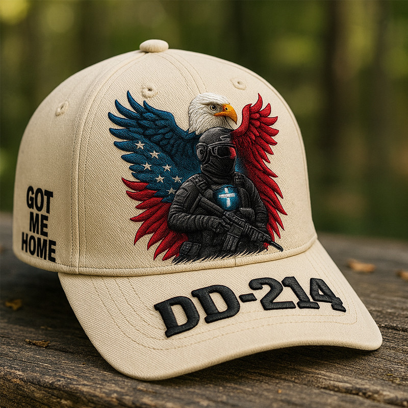 Eagle DD 214 Man Card Hat Got Me Home Veteran Cap Gifts For Patiotic Veterans