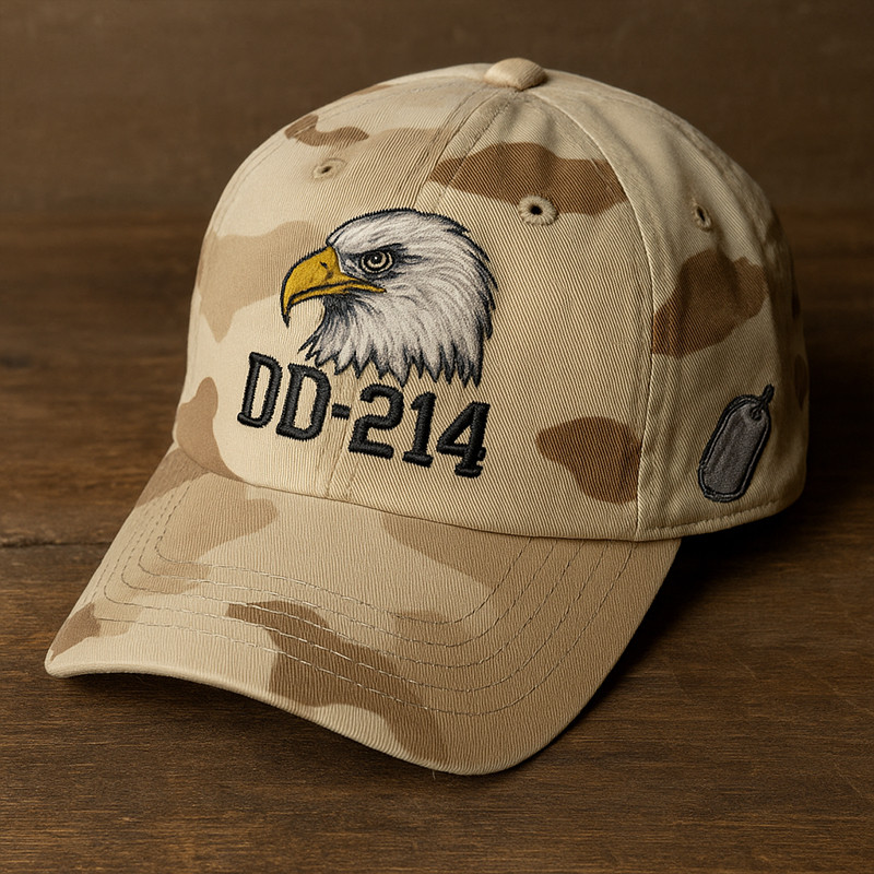 Eagle DD 214 Veteran Camo Hat DD 214 Certification Cap Patriotic Gift For Veterans