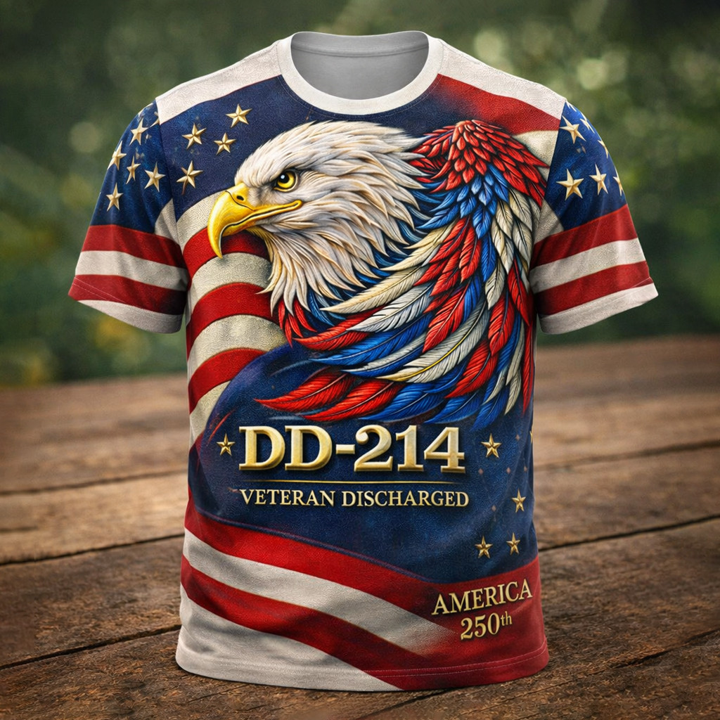 Eagle DD 214 Veteran Discharged T-Shirt America 250Th Anniversary Shirt Gift Ideas