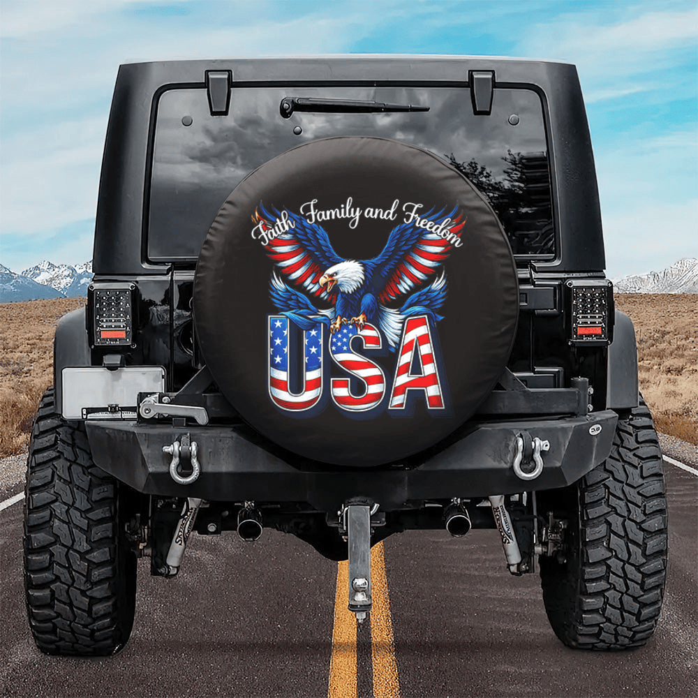 Eagle Faith Family Freedom America 250 Years Tire Cover Tire Cover America's Birthday Presents