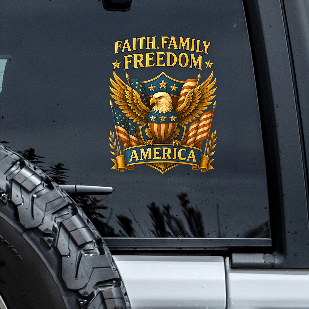 Eagle Faith Family Freedom America 250th Anniversary Car Stickers Fourth Of July Stickers