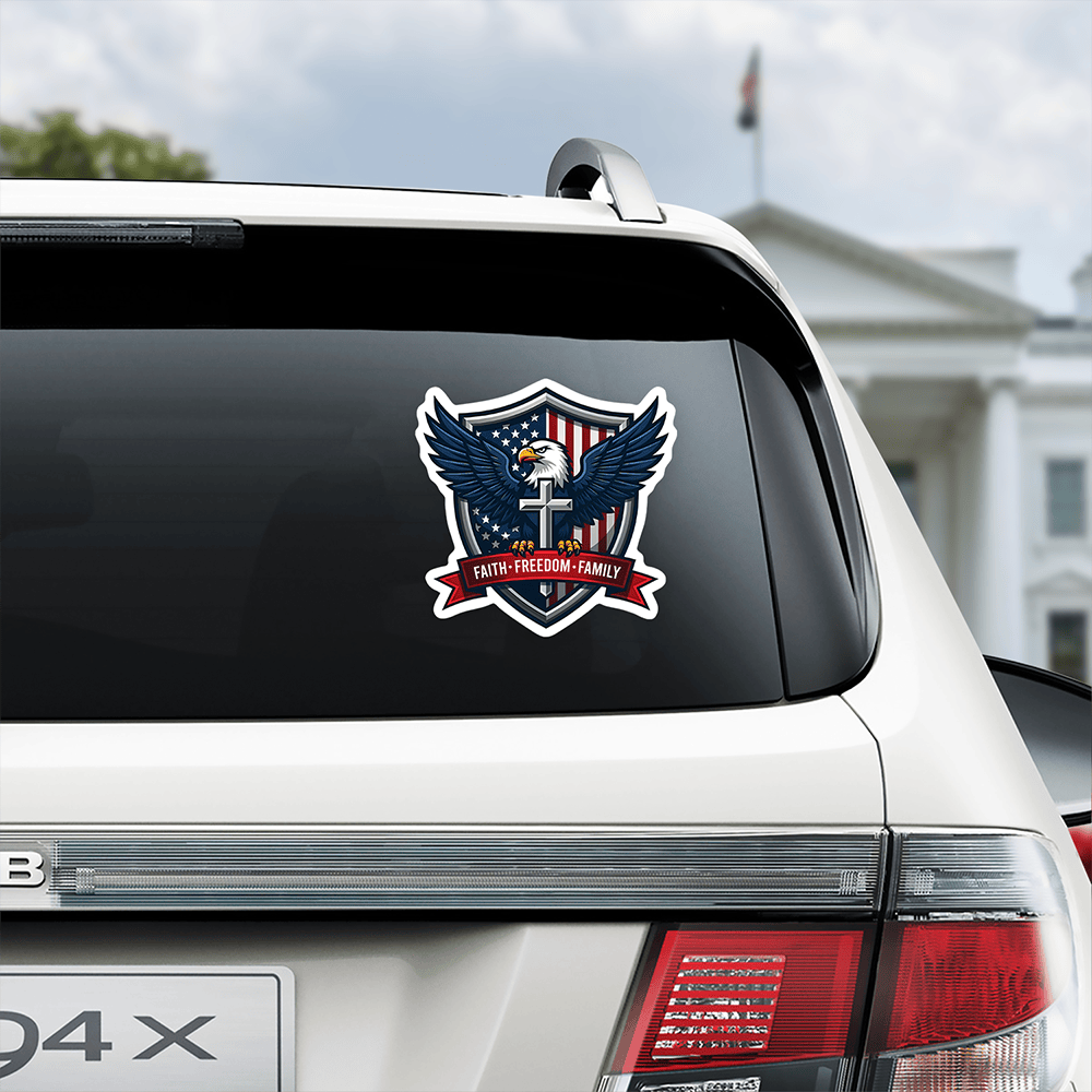 Eagle Faith Freedom Family USA 250th Anniversary Car Window Decal Independence Day Decal