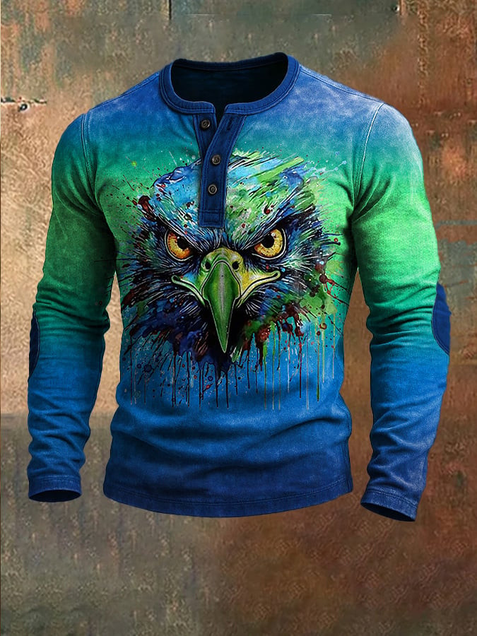 Eagle Graphic Football Button Long Sleeve Shirt Game Day Clothing Present Ideas