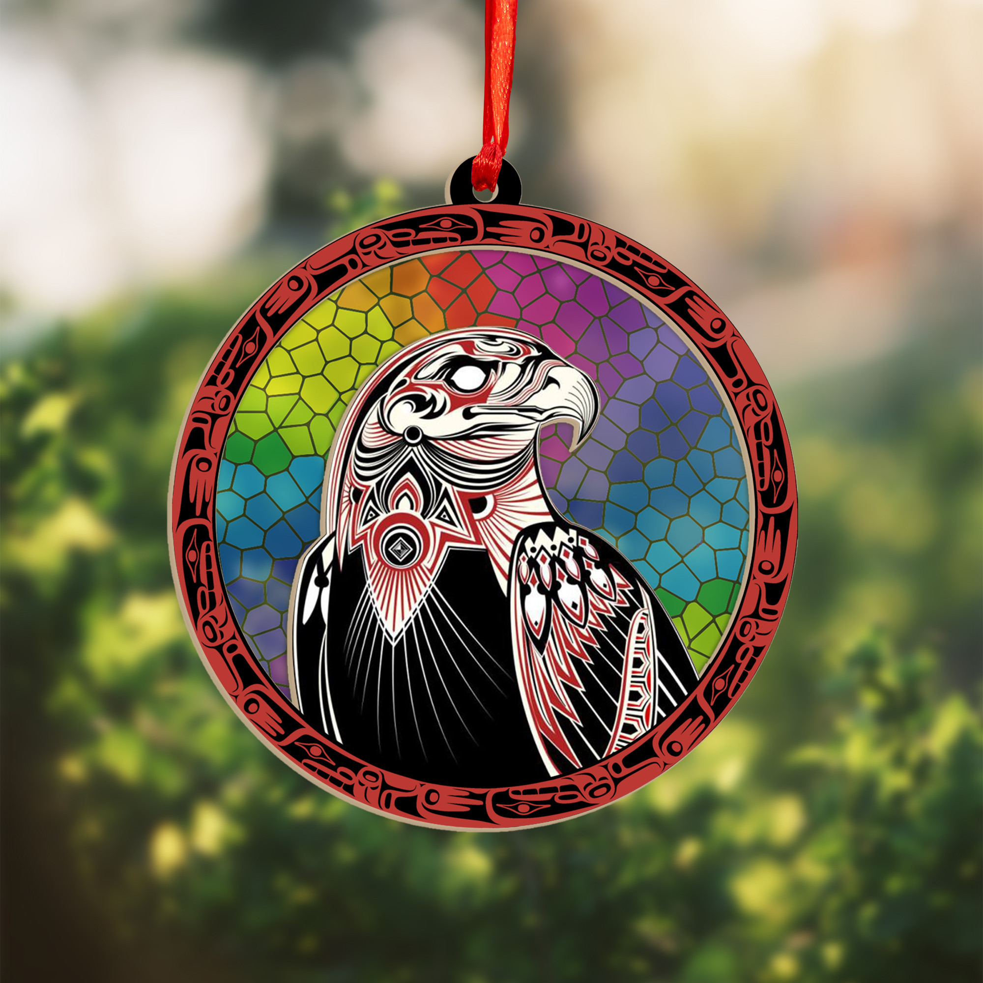 Eagle Haida Art Suncatcher Ornament Northwest Coast Christmas Tree Ornaments
