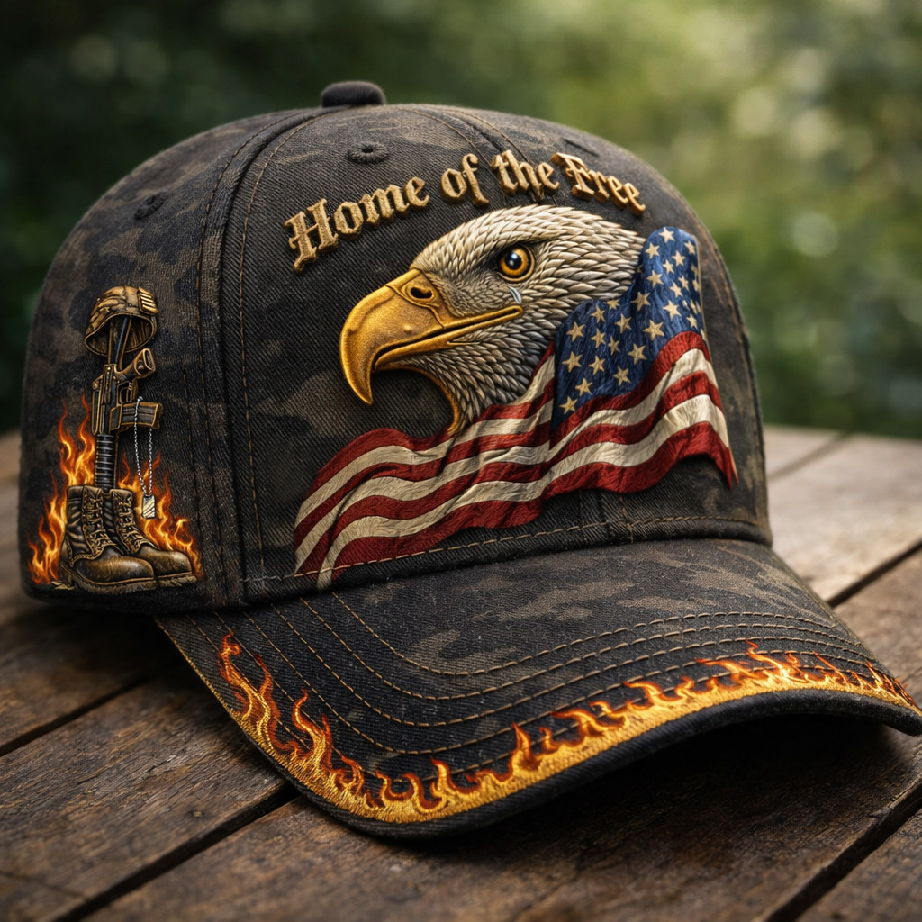 Eagle Home Of The Free Hat Veteran Themed Baseball Cap Unique Gift Ideas
