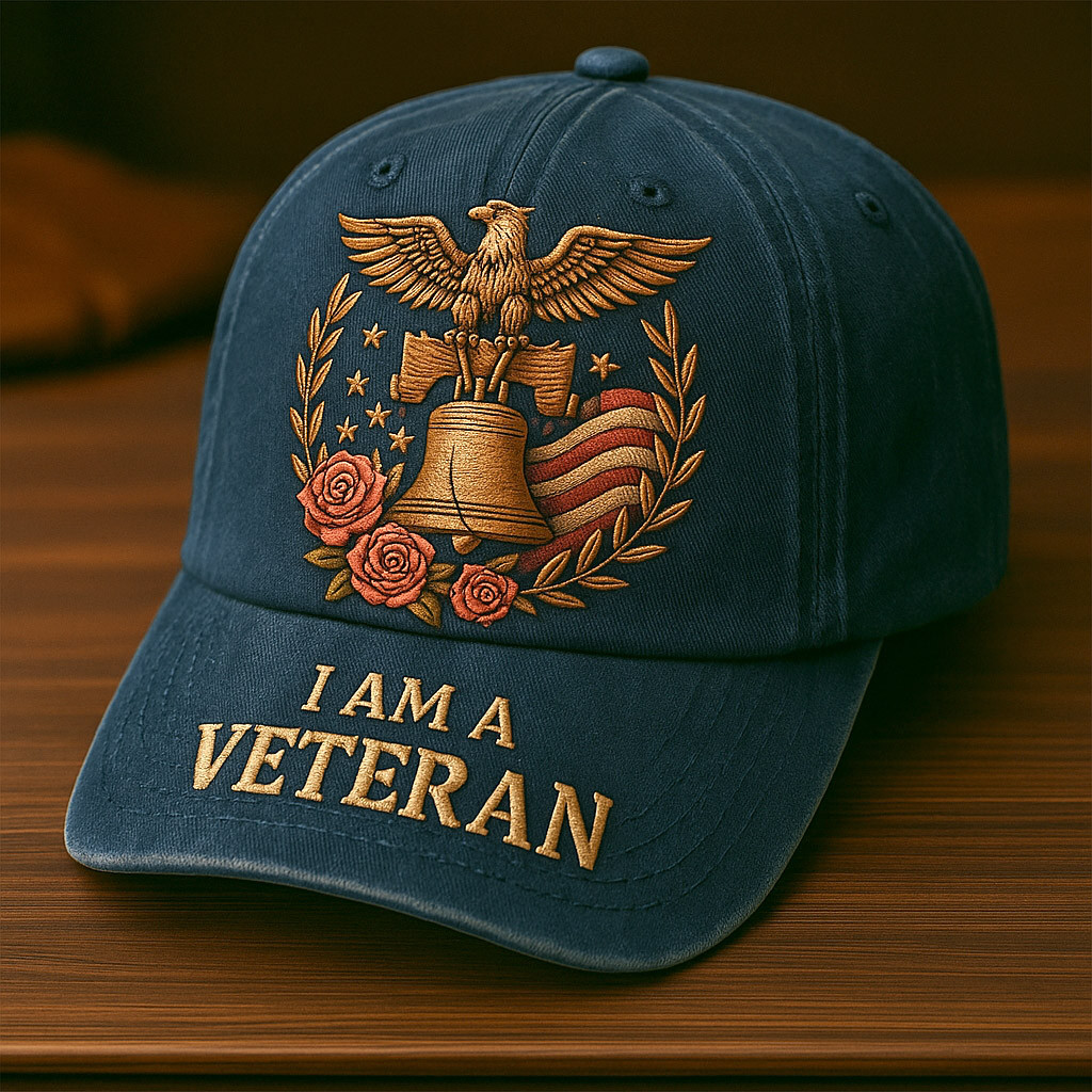 Eagle I Am A Veteran Hat Liberty Bell 250th Anniversary Cap Gifts For Father