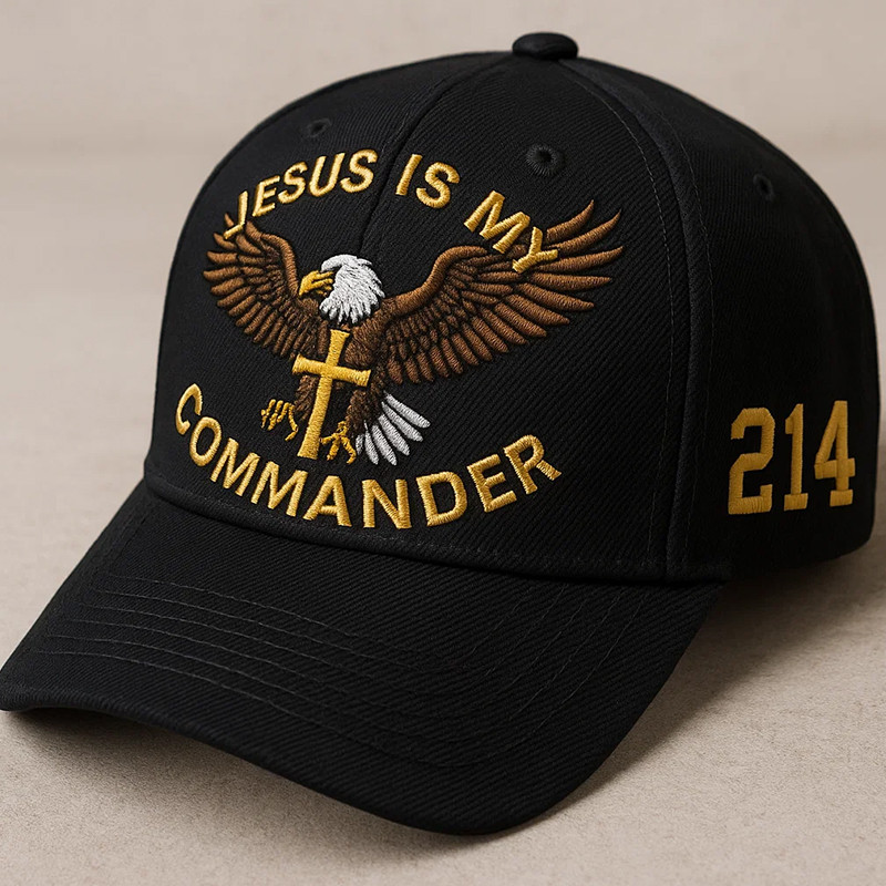 Eagle Jesus Is My Commander Hat DD 214 Veteran Hat Proud Gift Ideas